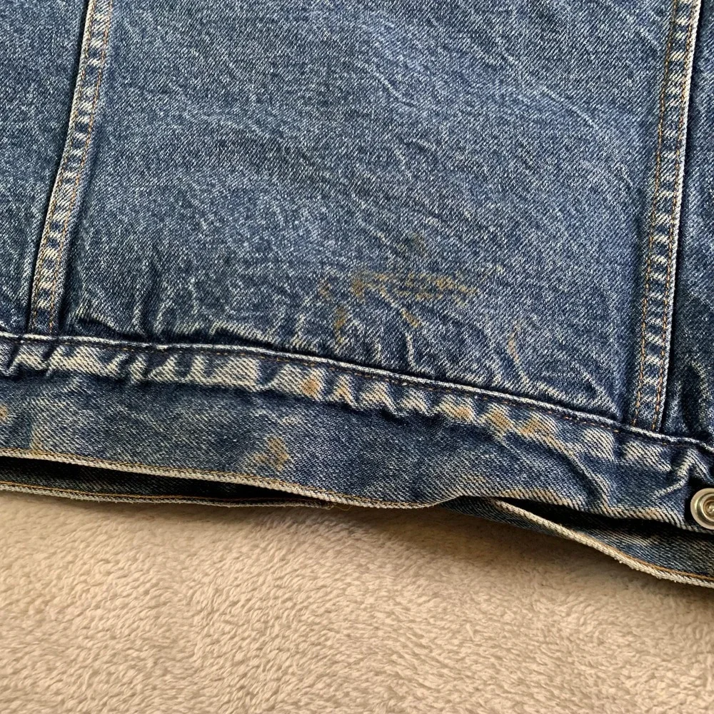 Vintage Levi's Sherpa Trucker Jacket Mens 42R Blue Denim Made USA 80s 70608 0216